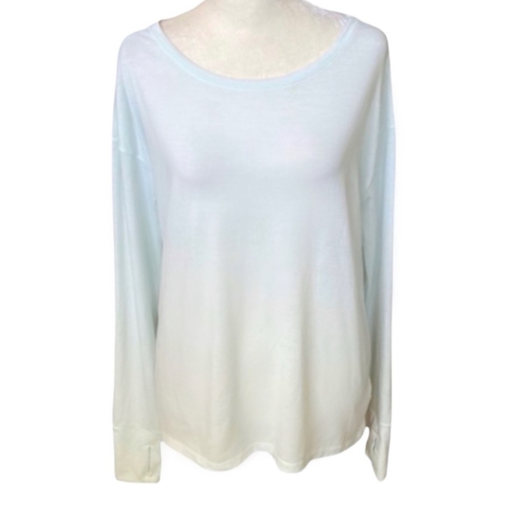 Athleta Womens Mint Green Long Sleeve Top w/ Thumb Holes - size women's small